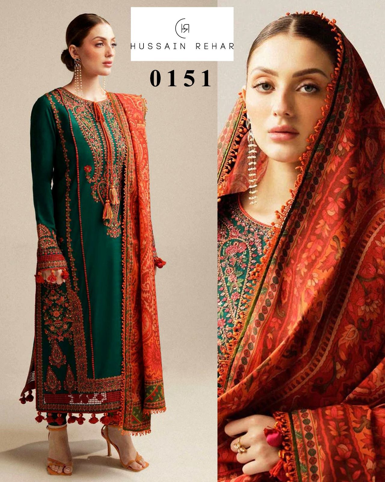 DHANAK 3PC Embroidered Lawn Suit – Elegant Summer Collection