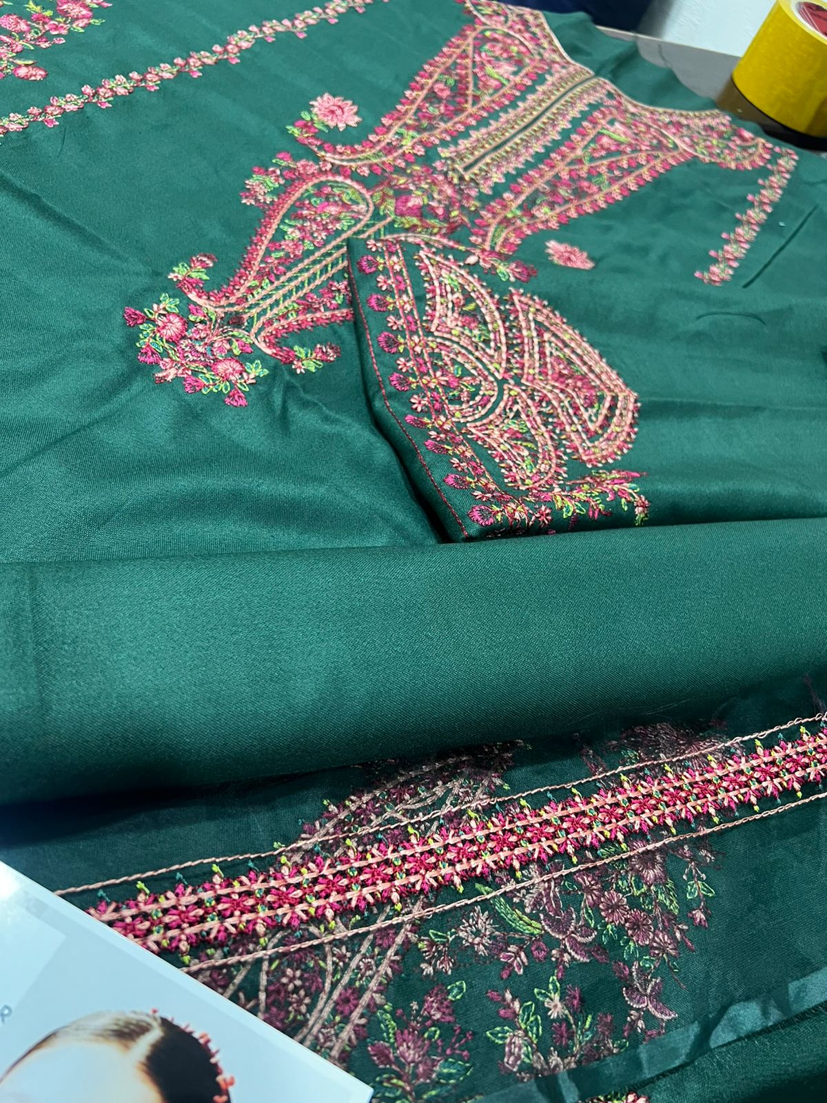 DHANAK 3PC Embroidered Lawn Suit – Elegant Summer Collection