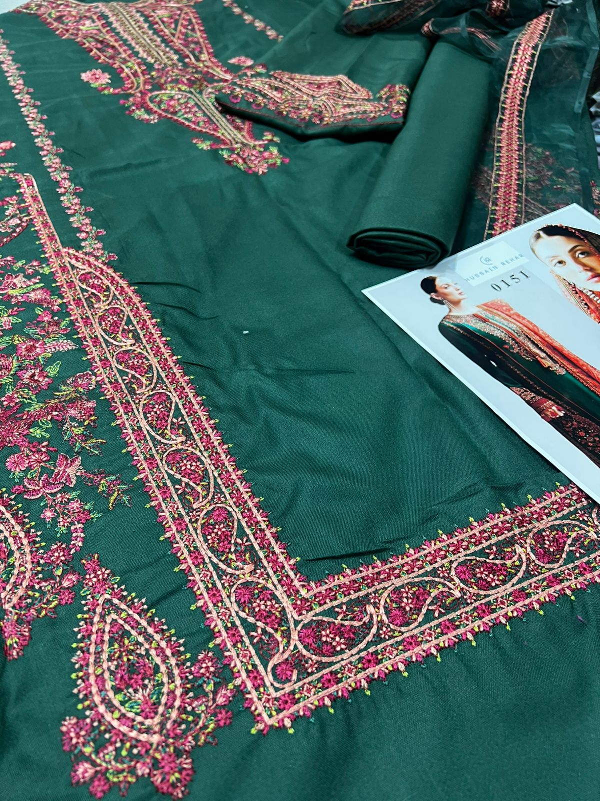 DHANAK 3PC Embroidered Lawn Suit – Elegant Summer Collection