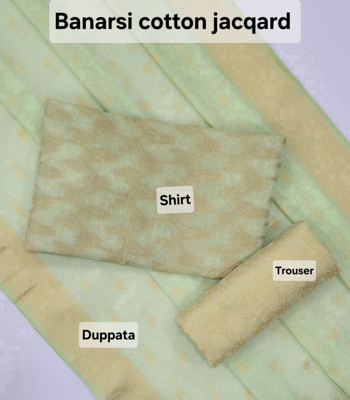 Premium Cotton Banarasi Jacquard Saree – Traditional Weave