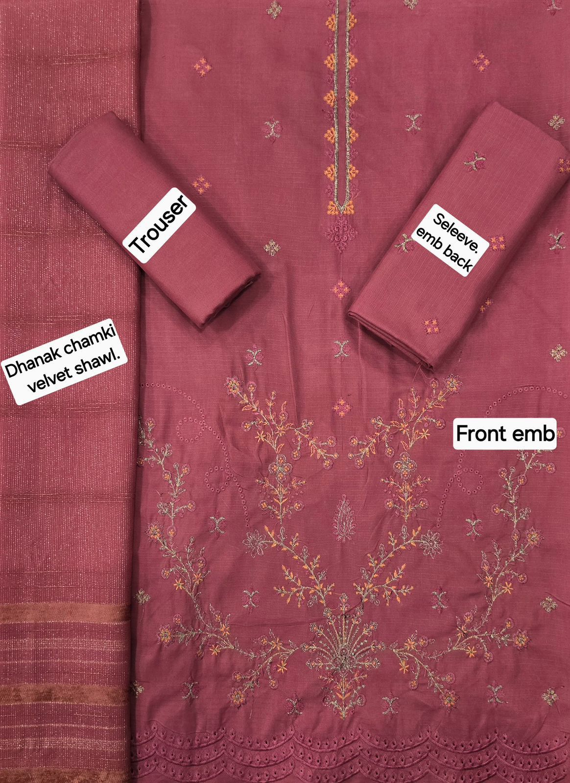 Banadora Dhanak Premium Winter Suit – Elegant Embroidered Design