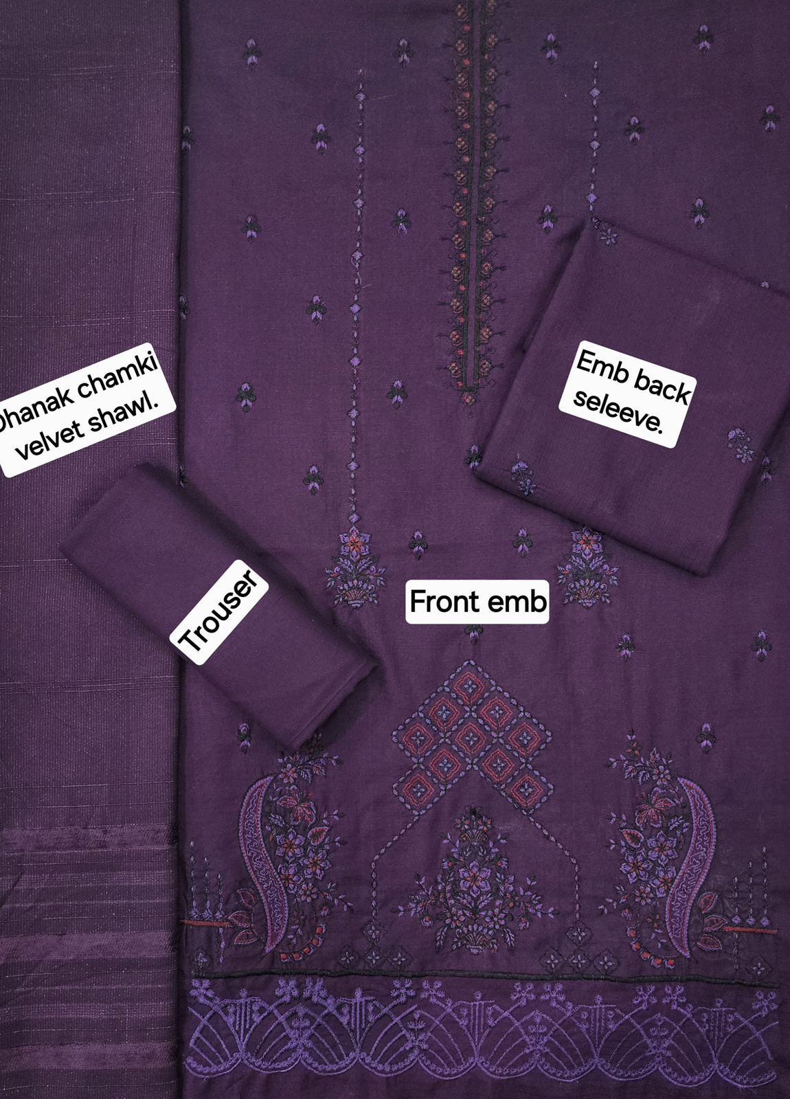 Banadora Dhanak Premium Winter Suit – Elegant Embroidered Design