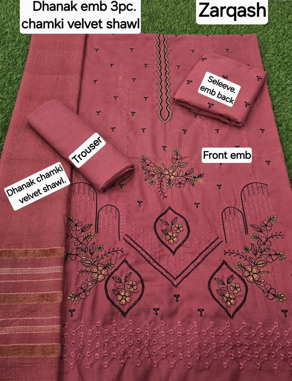 Banadora Dhanak Premium Winter Suit – Elegant Embroidered Design