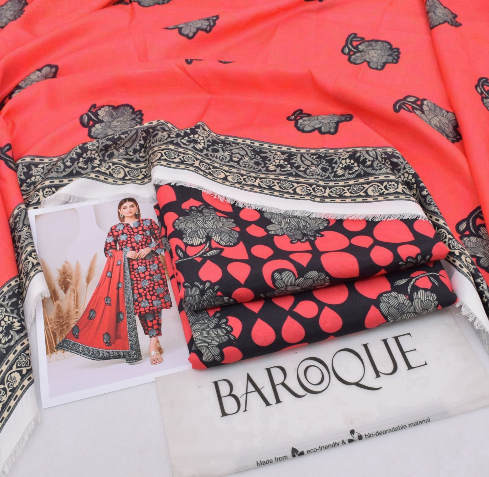 Classic Karandi 3pc Set – Shirt, Pants & Dupatta