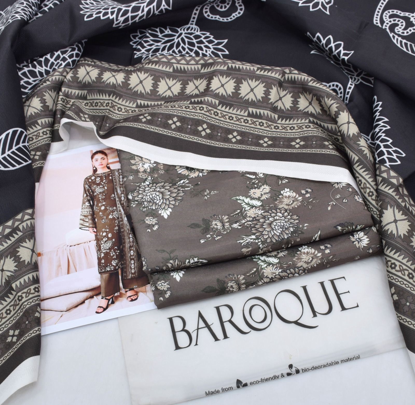 Classic Karandi 3pc Set – Shirt, Pants & Dupatta