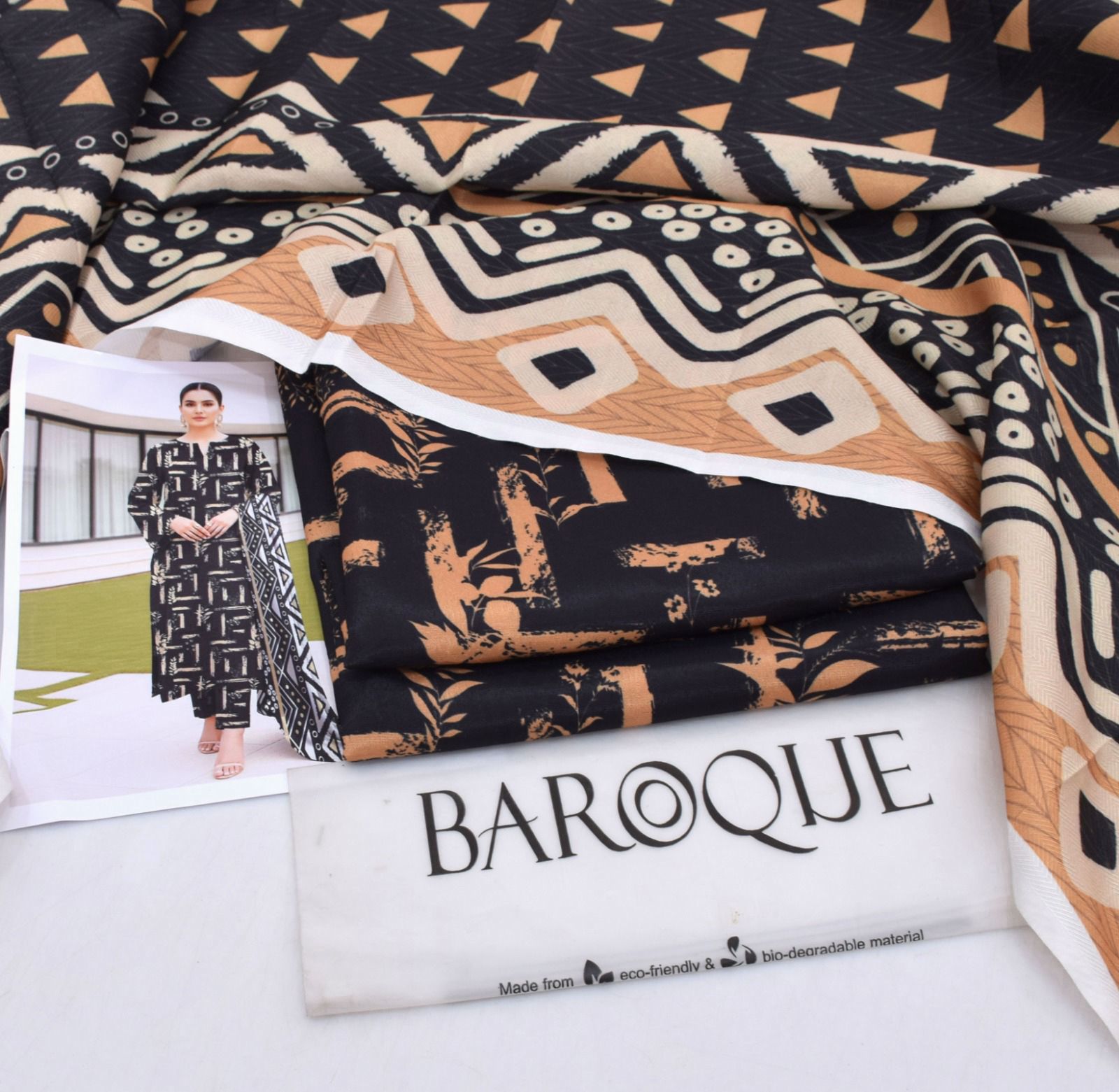 Classic Karandi 3pc Set – Shirt, Pants & Dupatta