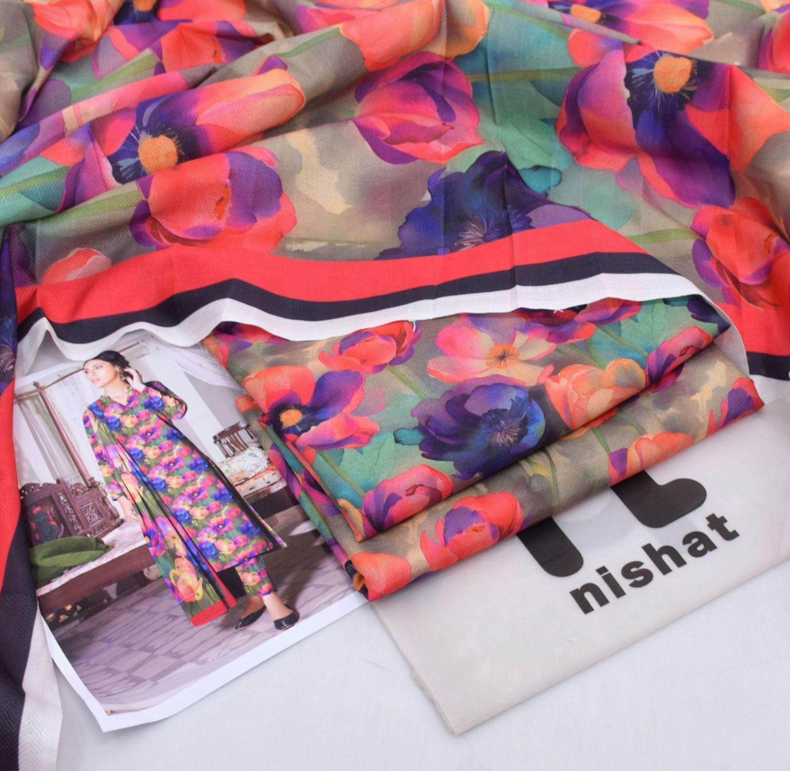 Classic Karandi 3pc Set – Shirt, Pants & Dupatta