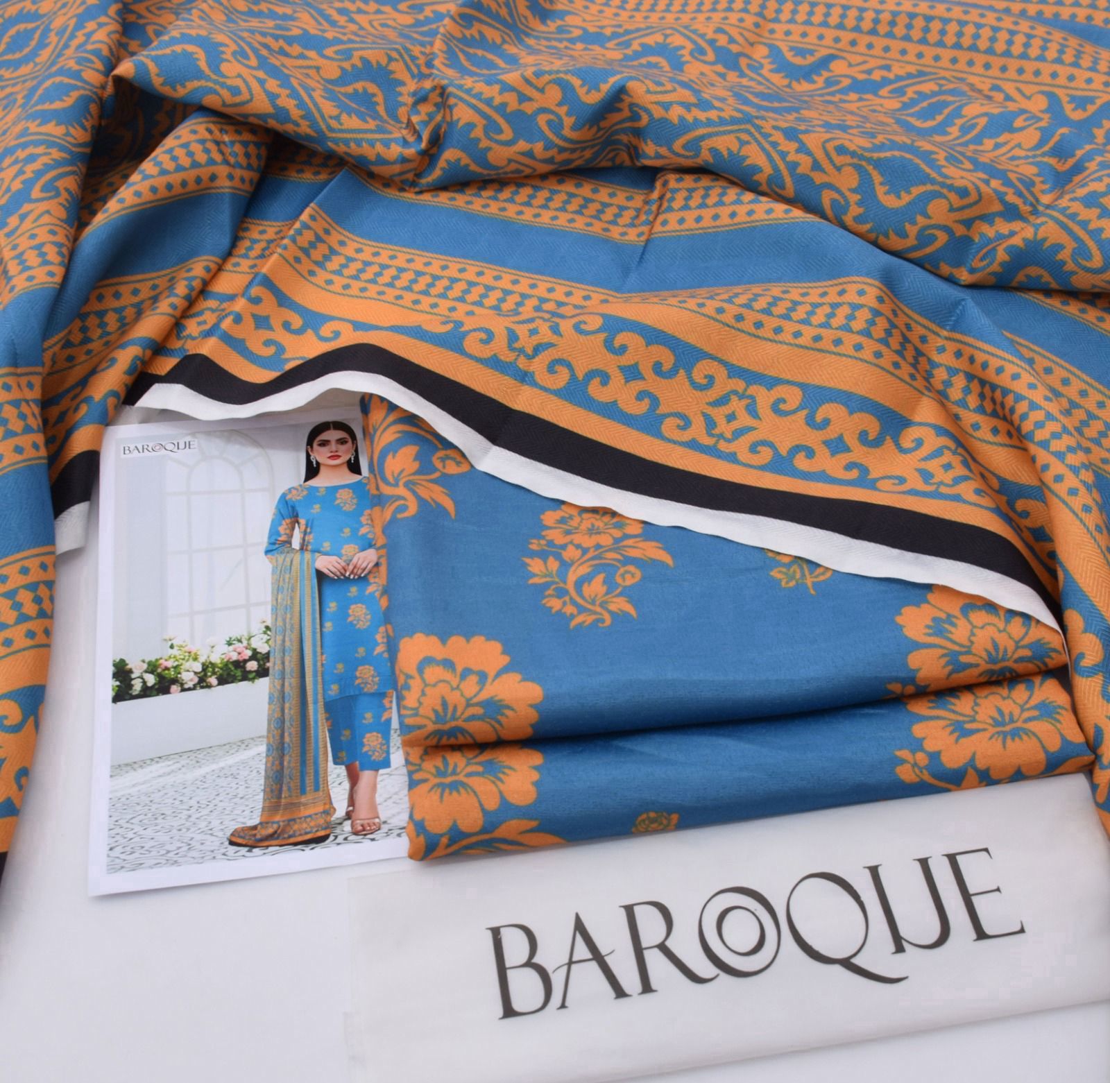 Classic Karandi 3pc Set – Shirt, Pants & Dupatta