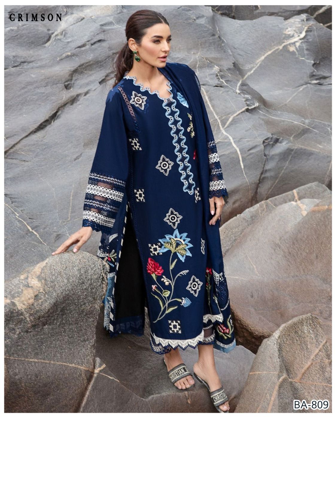 Winter Dhanak Emb 3-Piece Suit – Full Dhanak Embroidery Dupatta