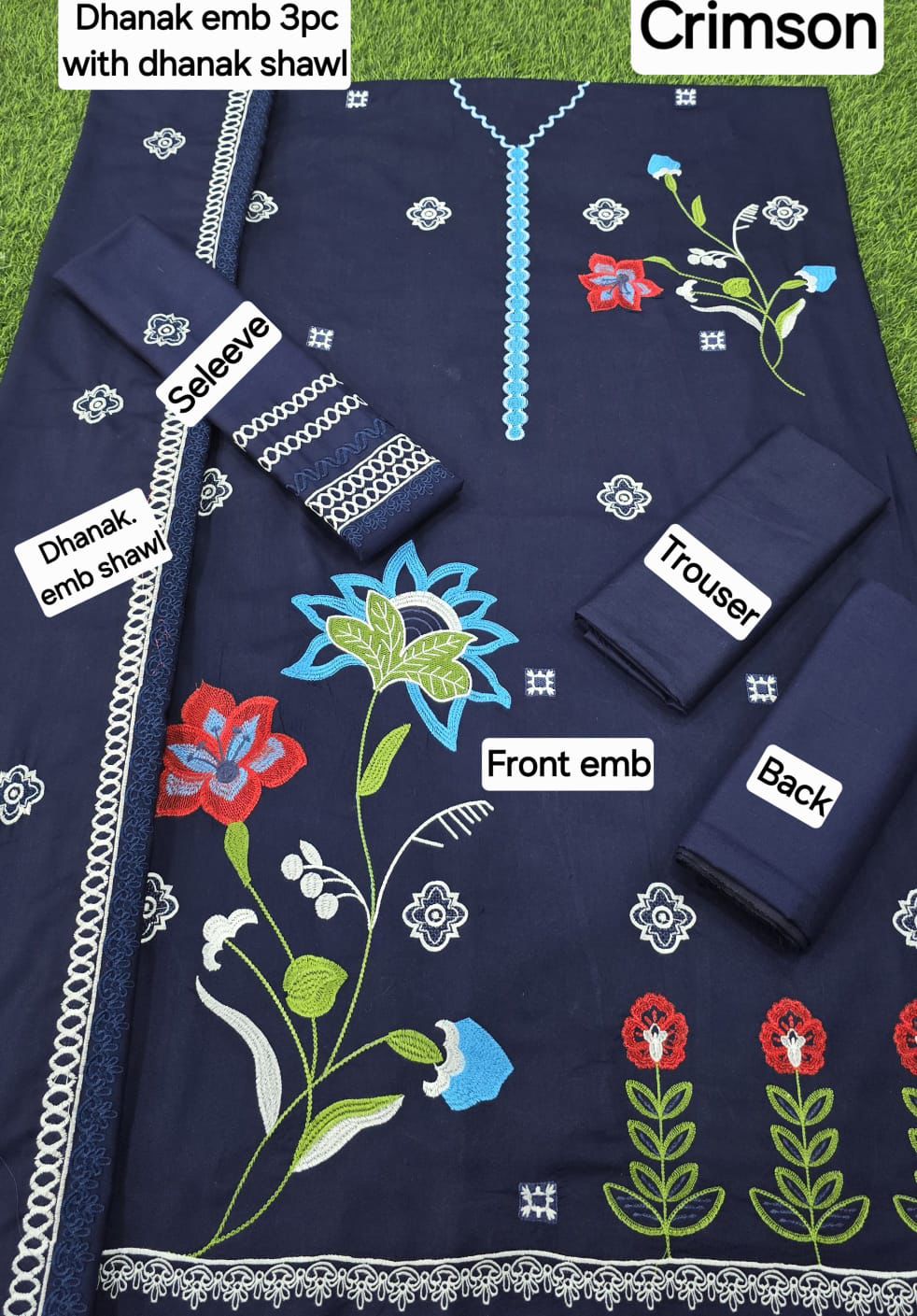 Winter Dhanak Emb 3-Piece Suit – Full Dhanak Embroidery Dupatta