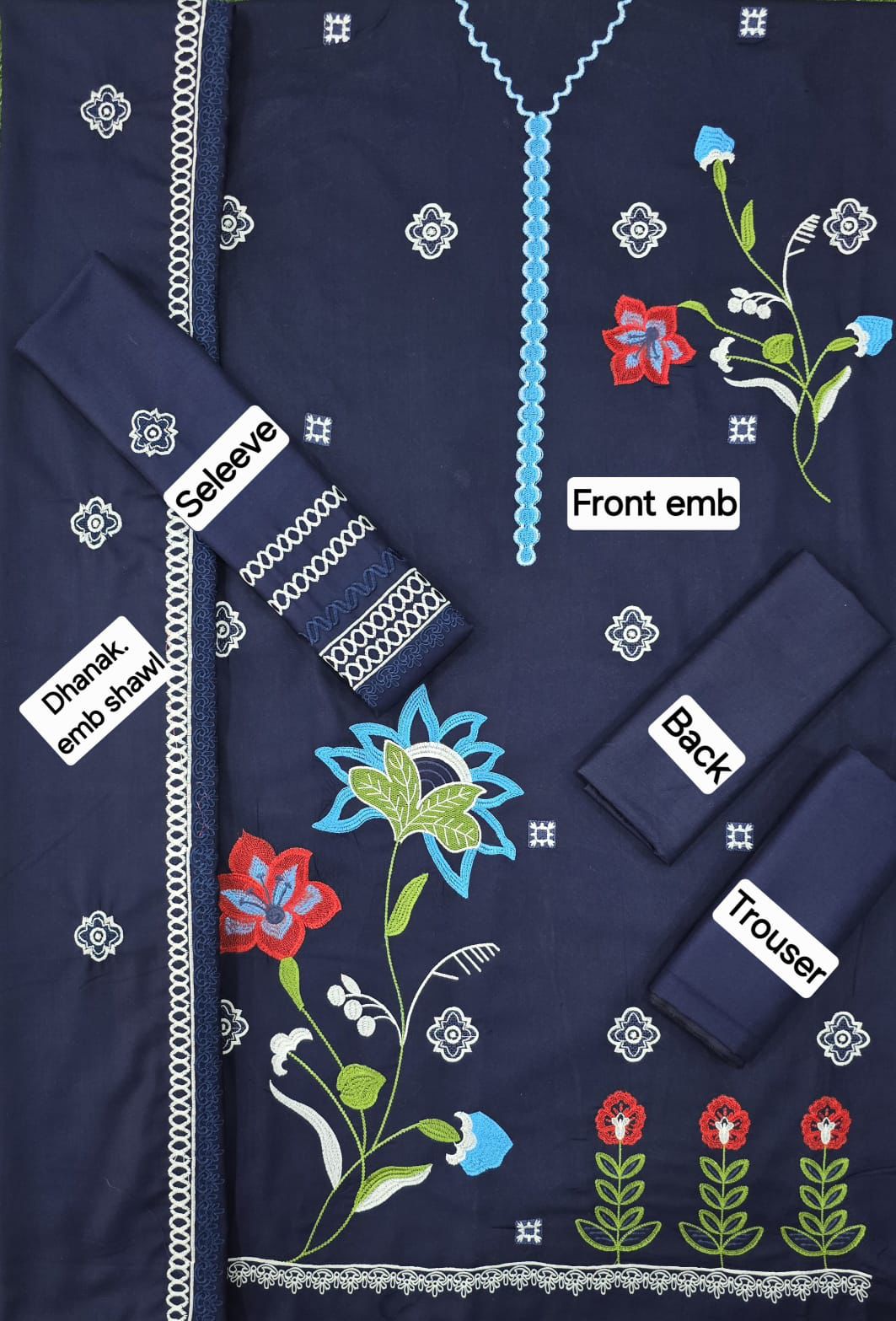 Winter Dhanak Emb 3-Piece Suit – Full Dhanak Embroidery Dupatta