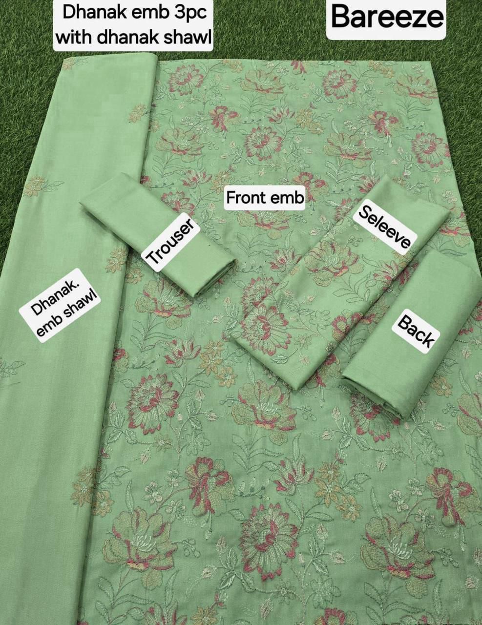 Winter Dhanak Emb 3-Piece Suit – Full Dhanak Embroidery Dupatta