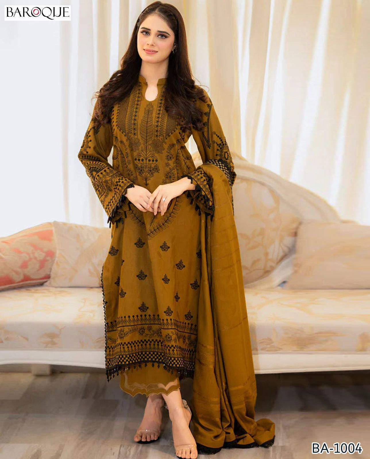 Winter Dhanak Emb 3-Piece Suit – Full Dhanak Embroidery Dupatta