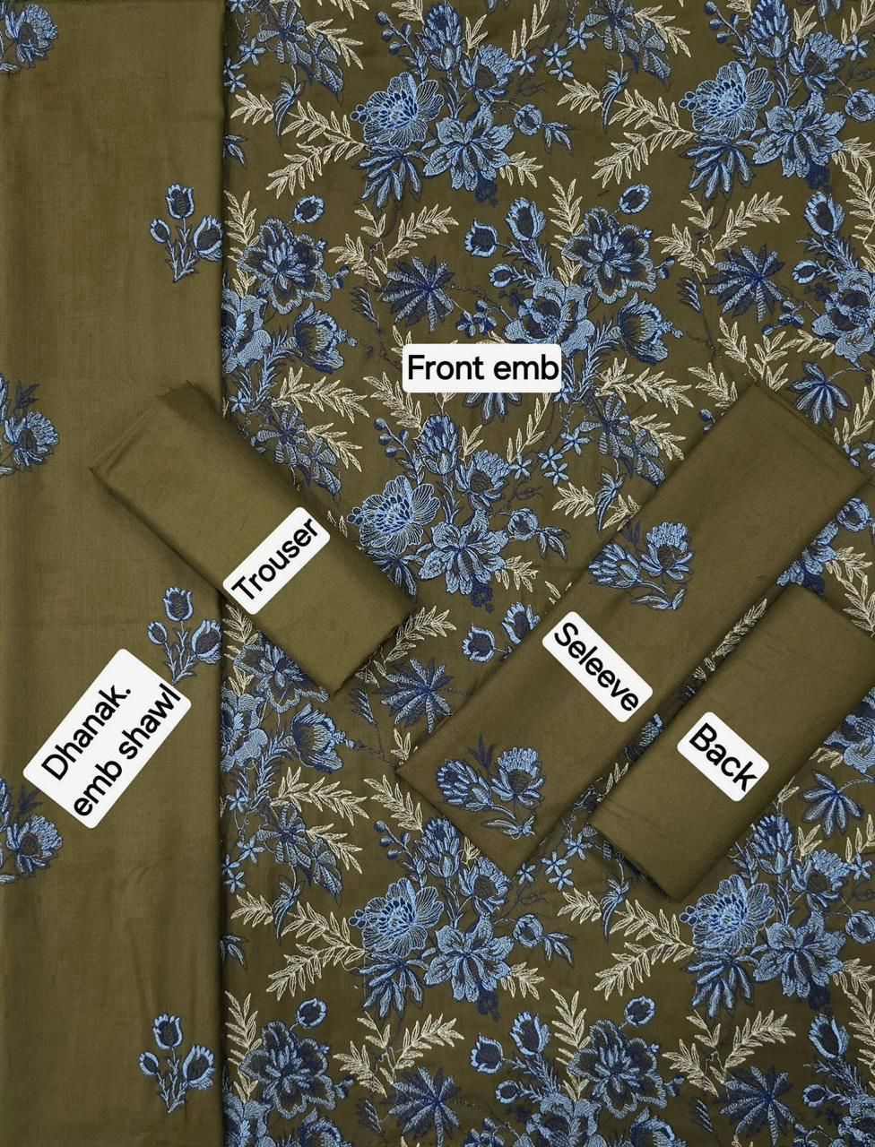 Winter Dhanak Emb 3-Piece Suit – Full Dhanak Embroidery Dupatta