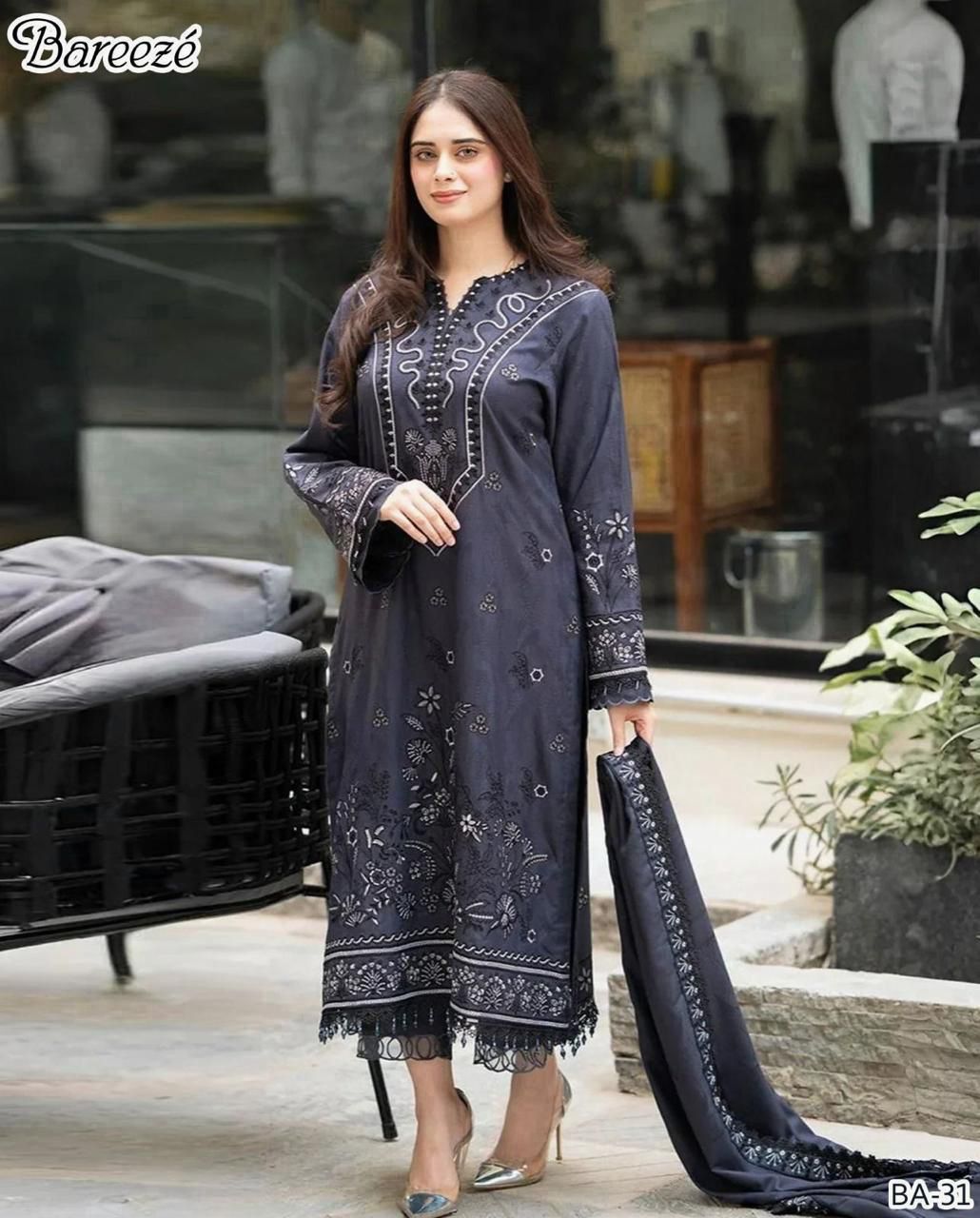 Winter Dhanak Emb 3-Piece Suit – Full Dhanak Embroidery Dupatta