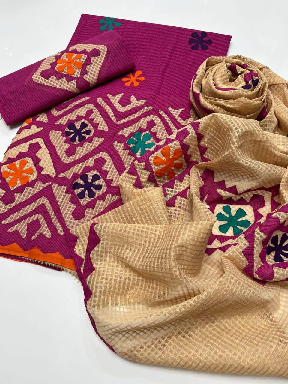 Premium Khaddar Jaal Embroidery – Unstitched 3pc Dress