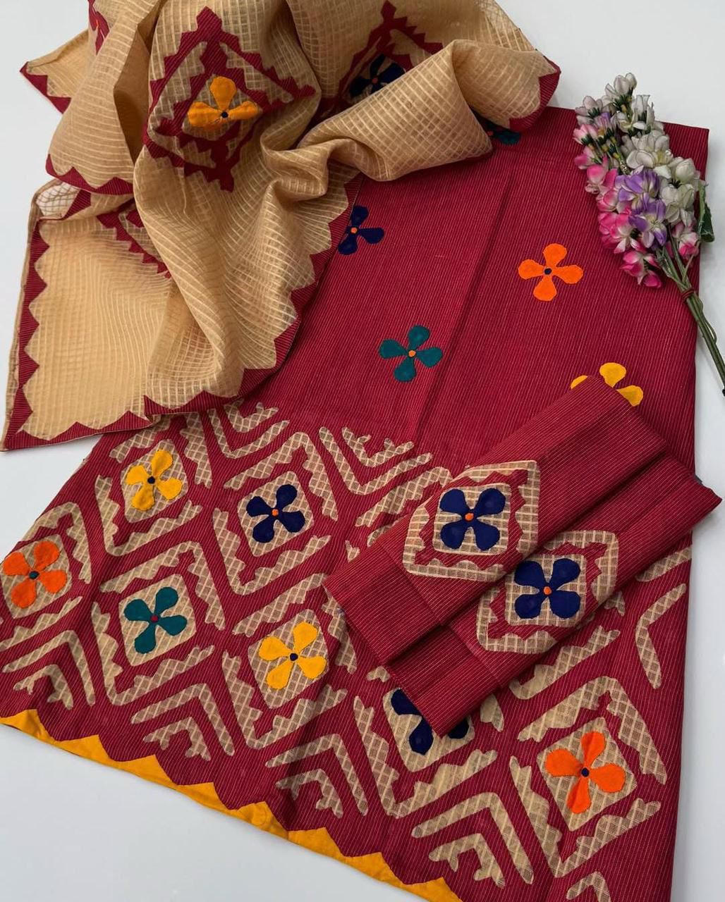 Premium Khaddar Jaal Embroidery – Unstitched 3pc Dress