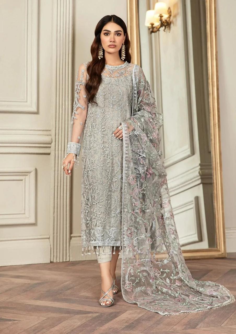 Zarif Luxury Net Suit – Premium Net Fabric & Sharmoz Silk Bottom