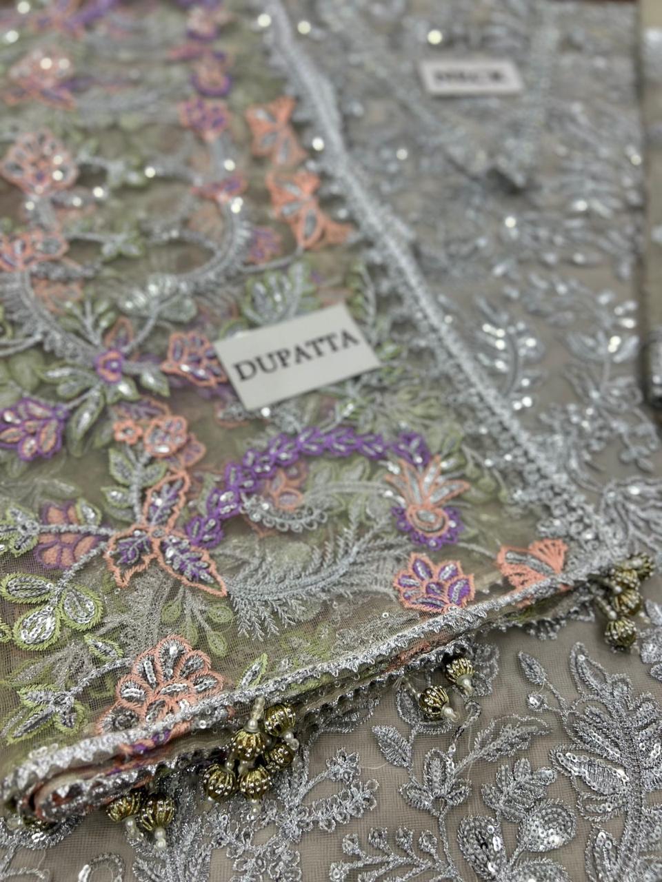 Zarif Luxury Net Suit – Premium Net Fabric & Sharmoz Silk Bottom