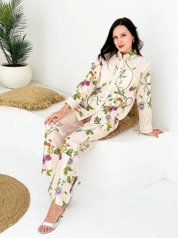 2 Pcs Women's Stitched Swiss Lawn Digital Print Shirt And Trouser