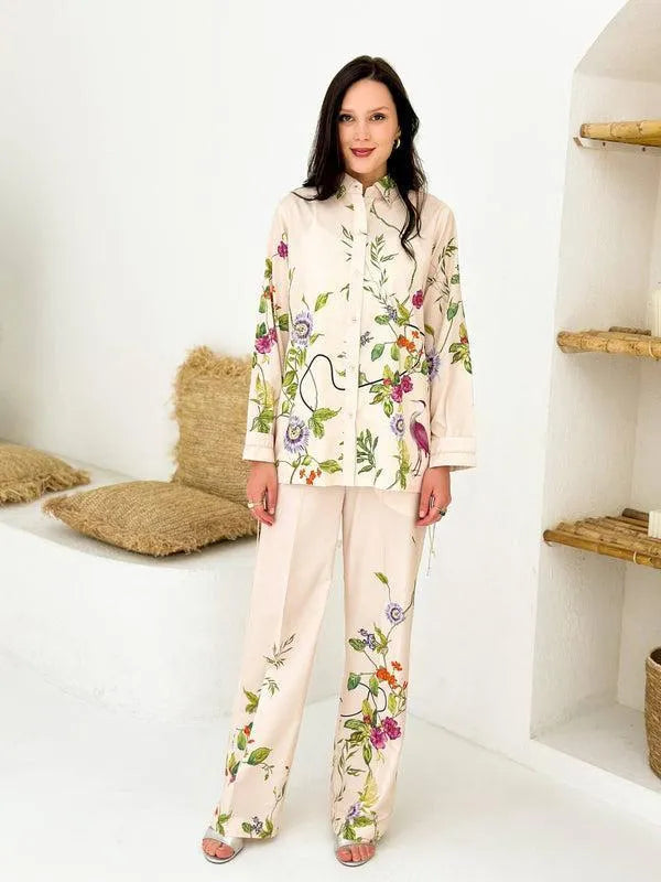 2 Pcs Women's Stitched Swiss Lawn Digital Print Shirt And Trouser