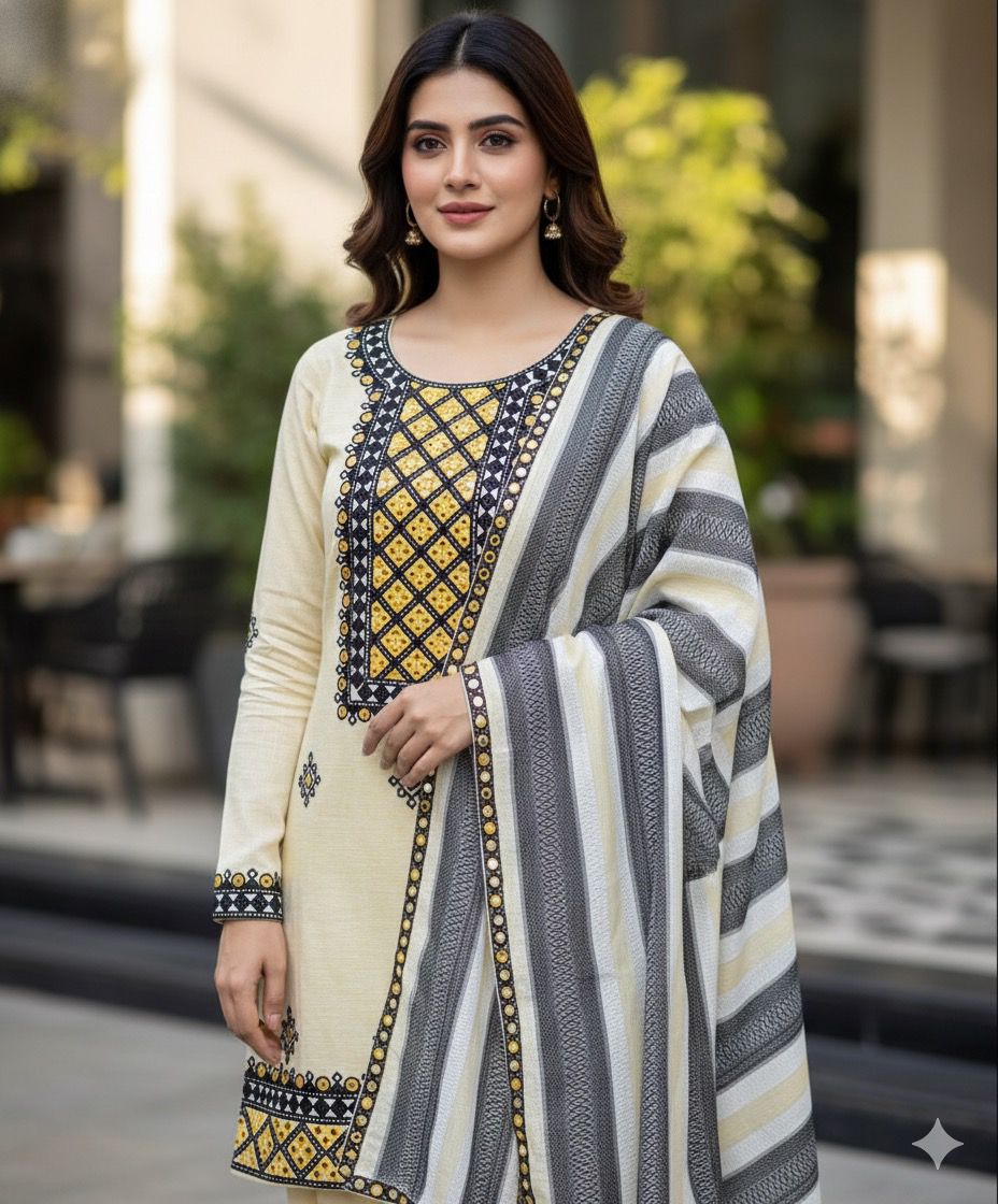 Artisanal Sindhi/Balochi Embroidery Shirt – Intricate Cultural Design