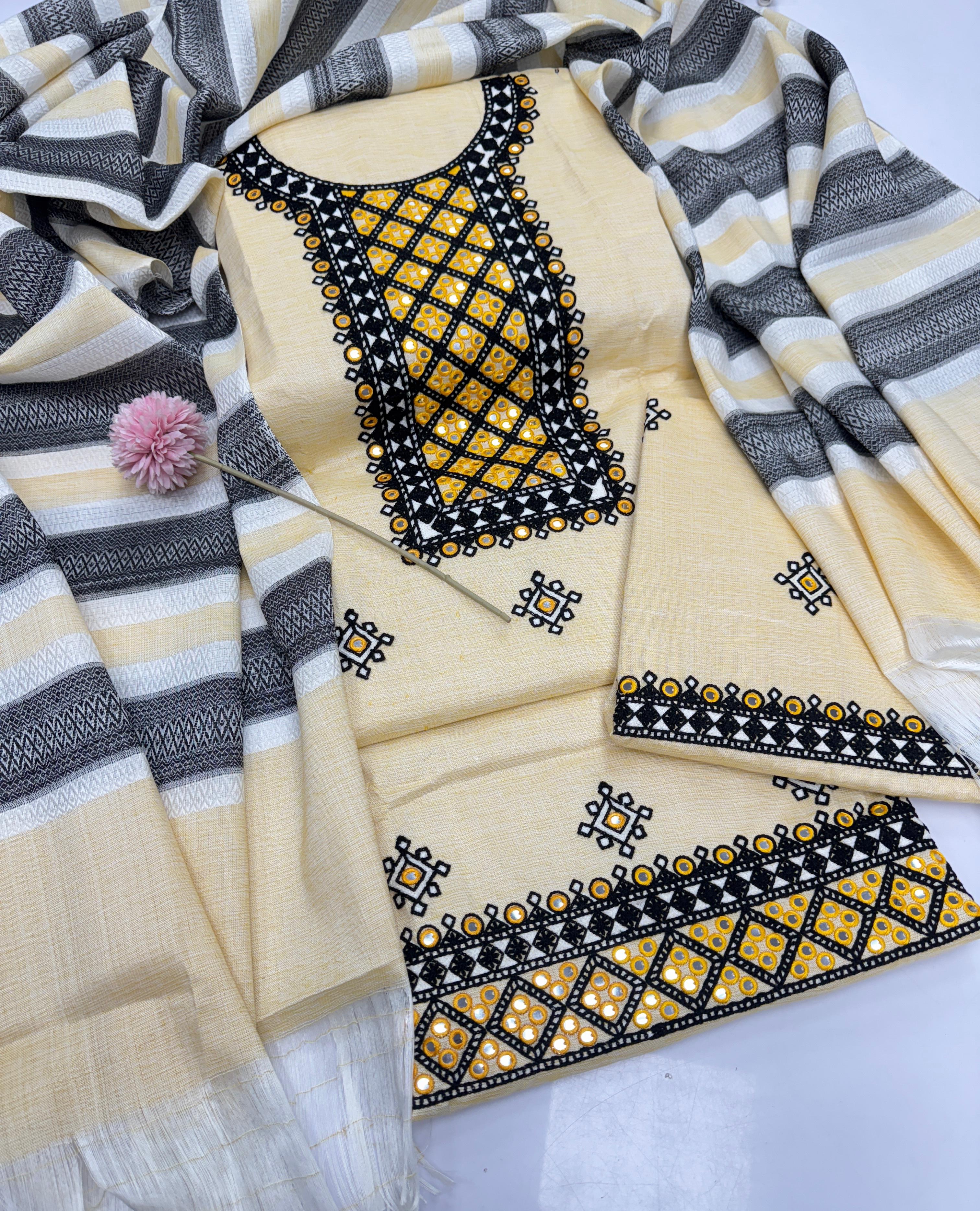 Artisanal Sindhi/Balochi Embroidery Shirt – Intricate Cultural Design